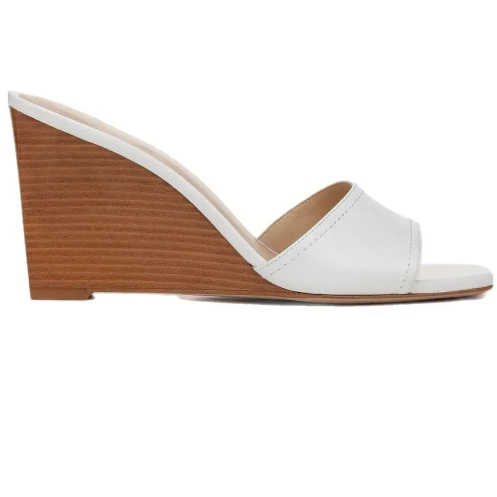 NWT Veronica Beard Ellen wedge sandals in off white/light cream. Size 10